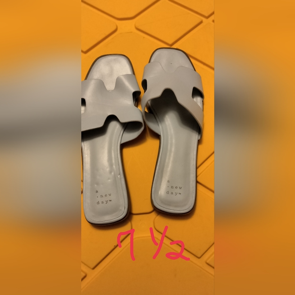 A New Day Women's Gray Slide Sandals